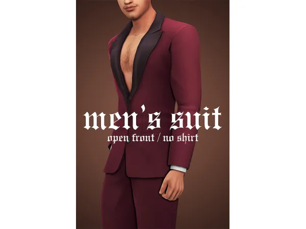 Maxis Match Menu2019s open front suit by akalukery - The Sims 4 Custom Content