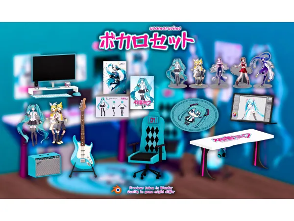 Mix Vocaloid Set by usamarusims - The Sims 4 Custom Content