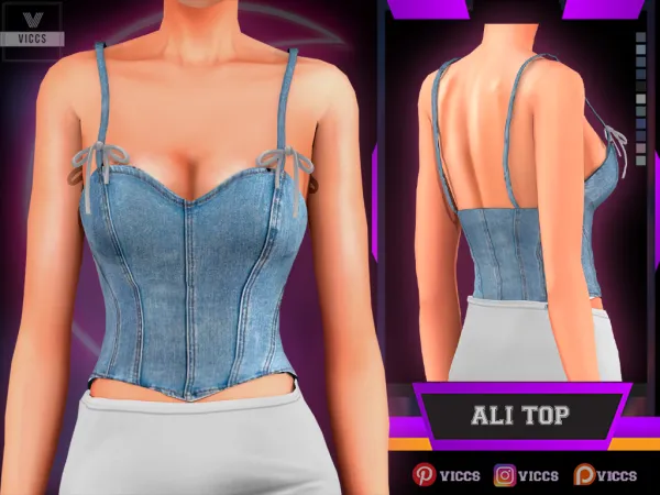 Alpha VICCS_ALI TOP (TEEN ELDER) - The Sims 4 Custom Content