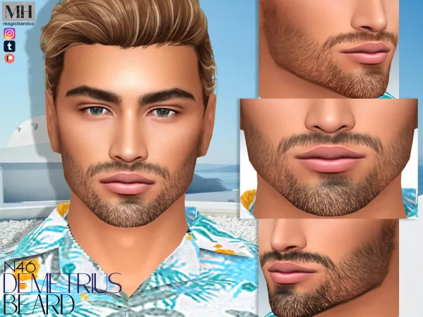 Alpha Demetrius Beard N46 - The Sims 4 Custom Content