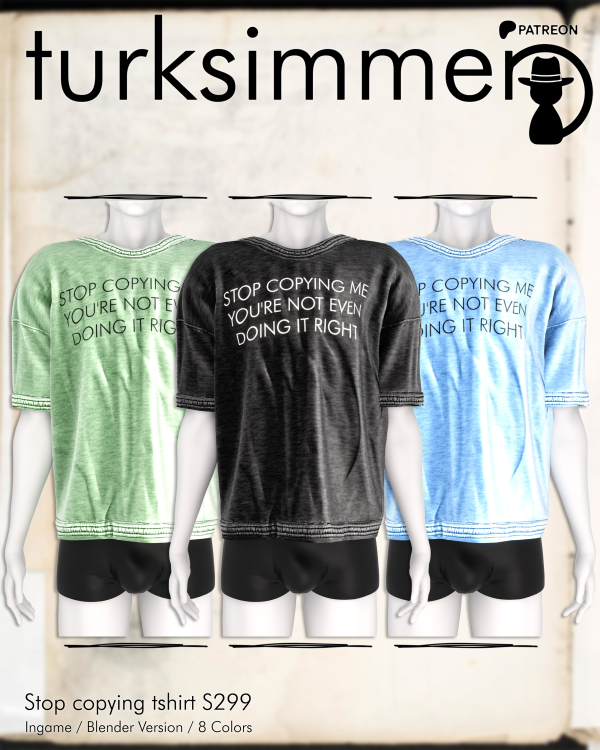 Alpha Stop copying tshirt S299 (ingame) by daphsmods - The Sims 4 Custom Content