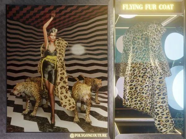 Alpha Flying Fur Coat - The Sims 4 Custom Content