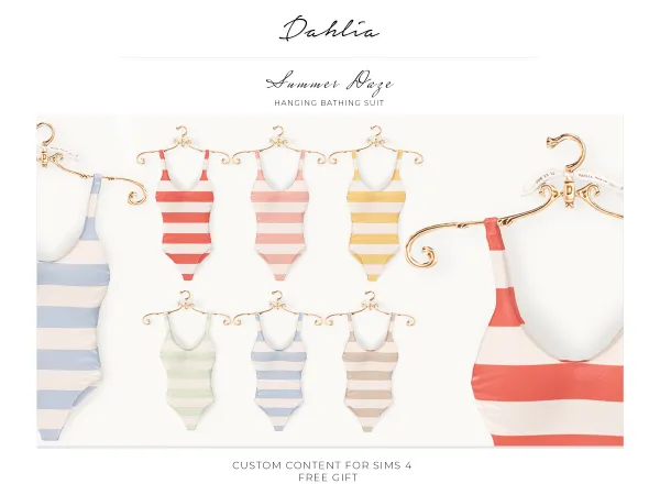Alpha dahlia summer daze hanging bathing suit - The Sims 4 Custom Content