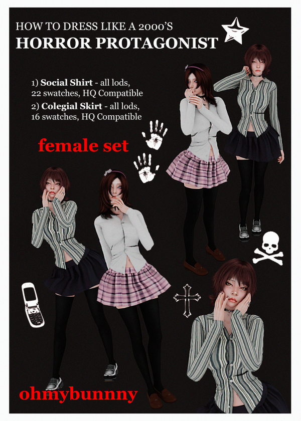 Alpha KITTEN HORROR GAME PROTAGONIST SET by ohmybunnny2 - The Sims 4 Custom Content