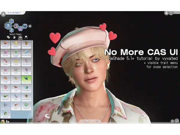 Mix [Reshade] Hide UI in CAS and More by simsfinds - The Sims 4 Custom Content