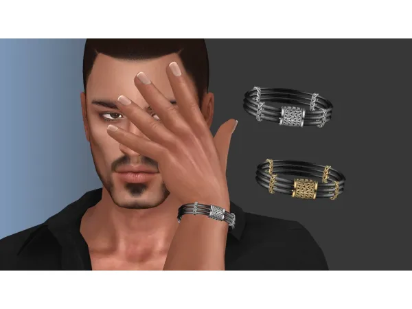 Alpha Mens bracelet with sliders - The Sims 4 Custom Content