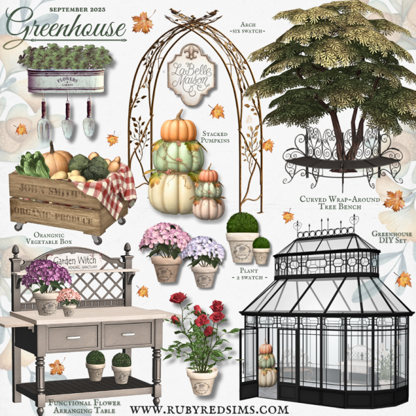Alpha Greenhouse Set Showcase [FREE] by simsfinds - The Sims 4 Custom Content