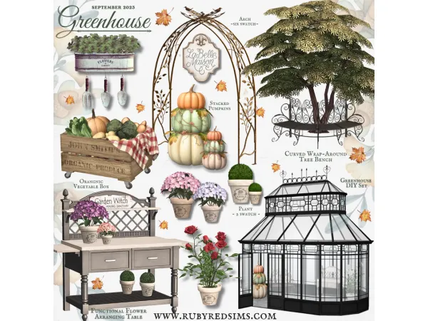 Alpha Greenhouse Set Showcase [FREE] by rubyredsims - The Sims 4 Custom Content