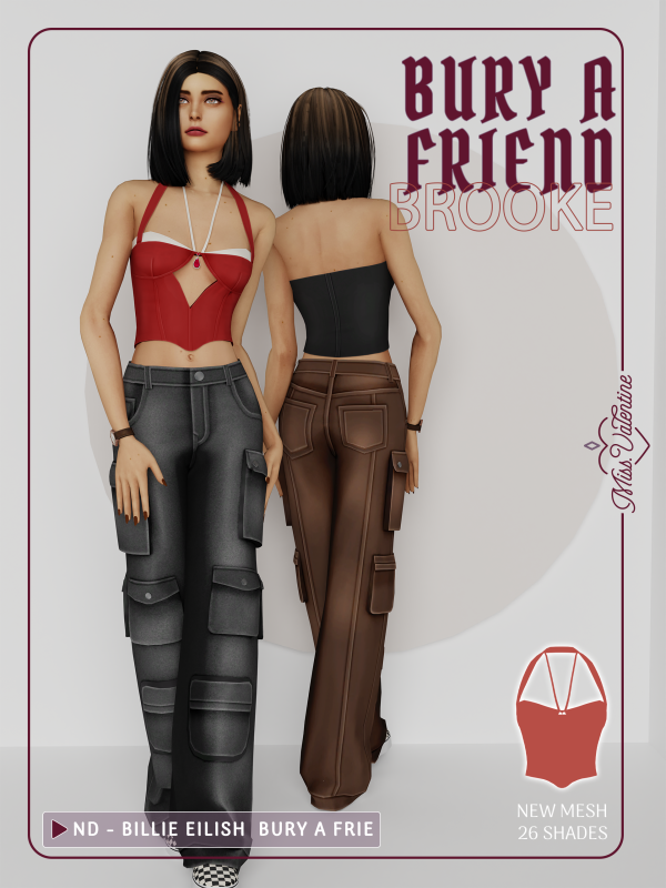 Alpha Brooke Top by simsfinds - The Sims 4 Custom Content