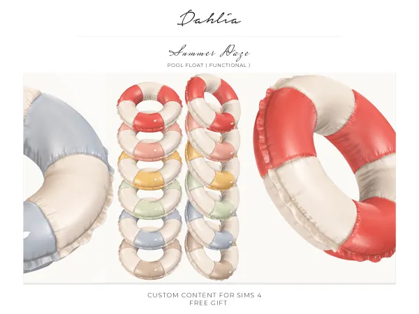 Alpha dahlia summer daze pool float (gift) - The Sims 4 Custom Content