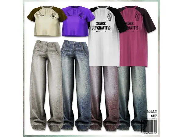 Alpha Raglan Set by mirosims2020 - The Sims 4 Custom Content