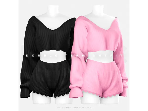 Alpha Double Team Outfit by absolutelyiconic - The Sims 4 Custom Content