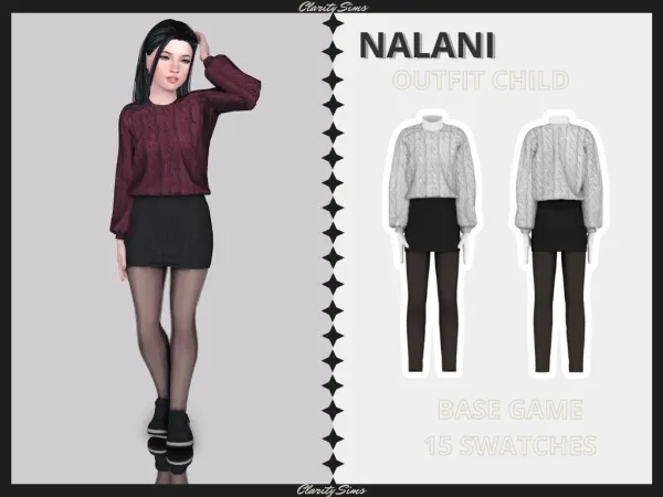 Alpha Nalani Outfit Child - The Sims 4 Custom Content