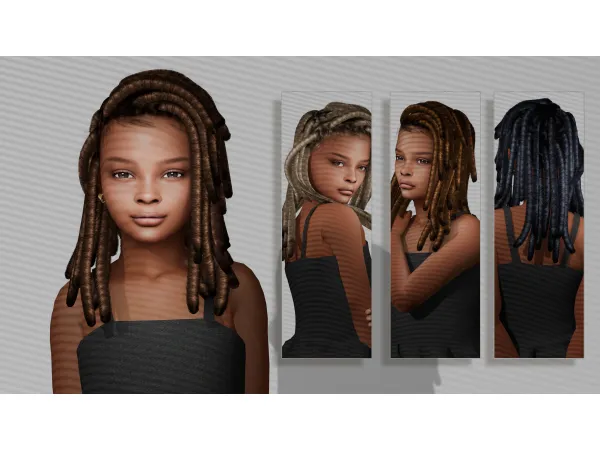 Alpha [MODCo] Alheri Hairstyle Child by darknighttsims - The Sims 4 Custom Content