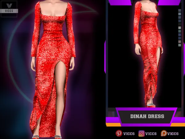 Alpha VICCS_DINAH DRESS (TEEN ELDER) - The Sims 4 Custom Content