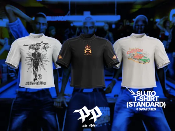 Alpha POPPIN Sujio T Shirt (Standard Version) - The Sims 4 Custom Content