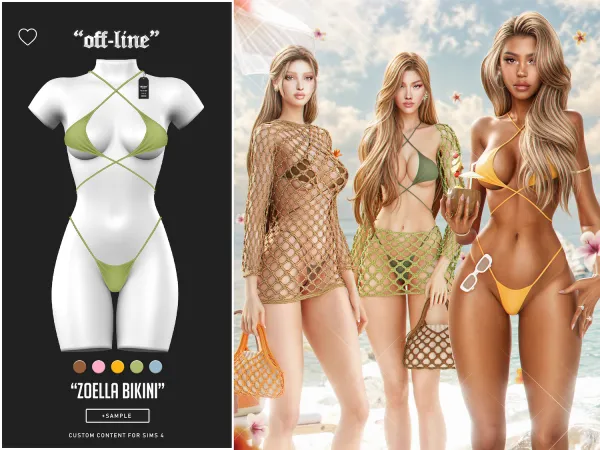 Alpha off line zoella bikini (sample) - The Sims 4 Custom Content