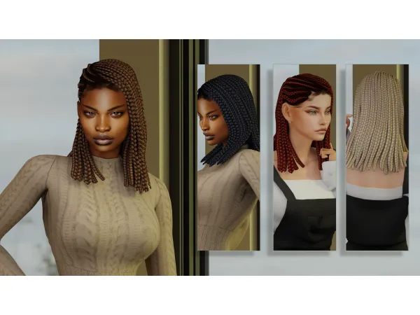 Alpha [MODCo] Aniyah Hairstyle by darknighttsims - The Sims 4 Custom Content