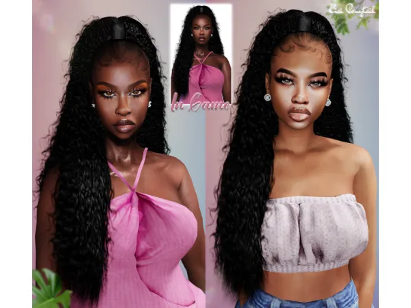 Alpha Cici curly ponytail by XxBlacksims - The Sims 4 Custom Content