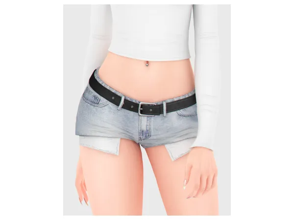 Alpha Low Waist Micro Jeans Shorts by backtrackcc - The Sims 4 Custom Content