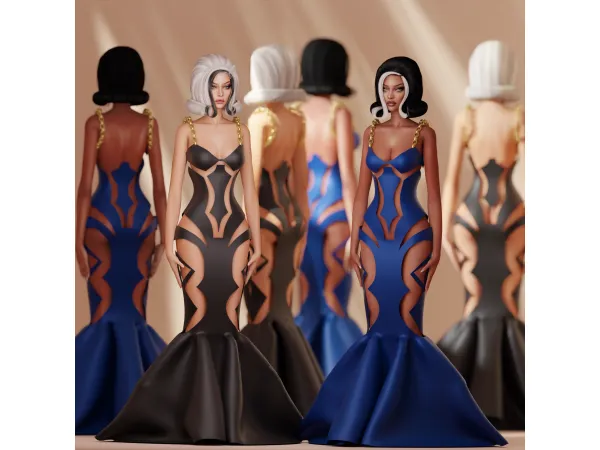 Alpha AFAGA GOWN by Mably - The Sims 4 Custom Content