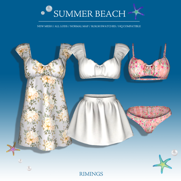 Alpha [RIMINGS] Summer Beach by simsfinds - The Sims 4 Custom Content