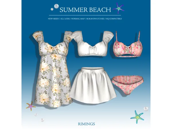 Alpha [RIMINGS] Summer Beach by RIMINGs - The Sims 4 Custom Content
