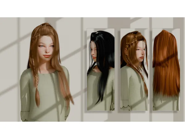 Alpha [MODCo] Amora Hairstyle Child by darknighttsims - The Sims 4 Custom Content