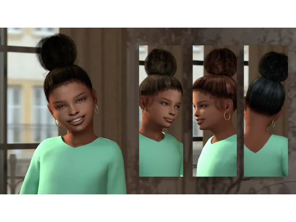 Alpha [MODCo] Farai Hairstyle Child by darknighttsims - The Sims 4 Custom Content