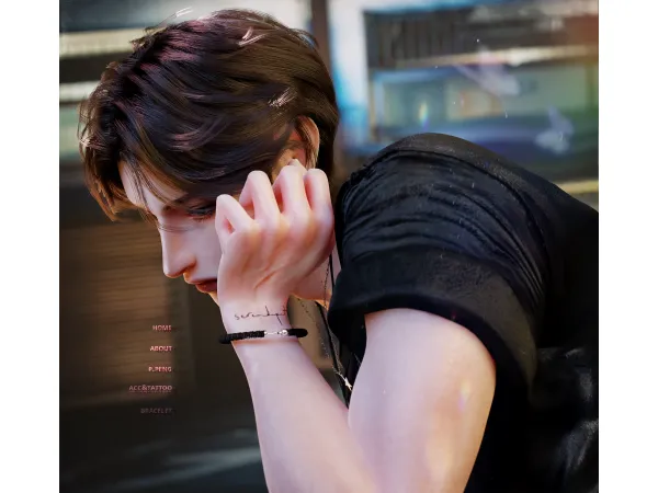 Alpha [SIMS4TS4] PPENG ACC NO6 Leather bracelet by ppeng - The Sims 4 Custom Content