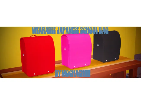 Mix Wearable Japanese School Bag - The Sims 4 Custom Content