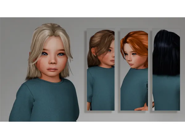 Alpha River Hairstyle Toddler by darknighttsims - The Sims 4 Custom Content
