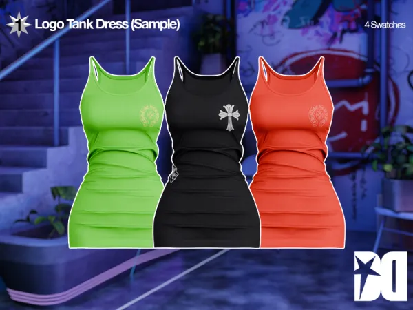Alpha Logo Tank Dress (Sample) - The Sims 4 Custom Content
