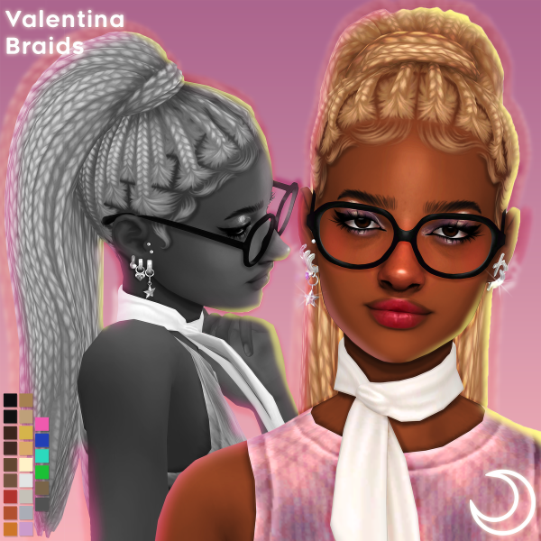 Maxis Match VALENTINA BRAIDS by simsfinds - The Sims 4 Custom Content