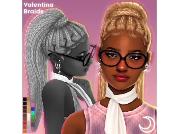 Maxis Match VALENTINA BRAIDS by IMVIKAI by imvikai - The Sims 4 Custom Content