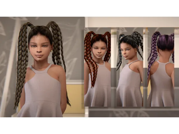 Alpha [MODCo] Briana Hairstyle Child by darknighttsims - The Sims 4 Custom Content