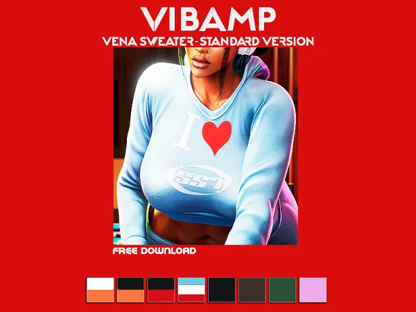 Alpha VIBAMP Vena Sweater (Standard Version) - The Sims 4 Custom Content