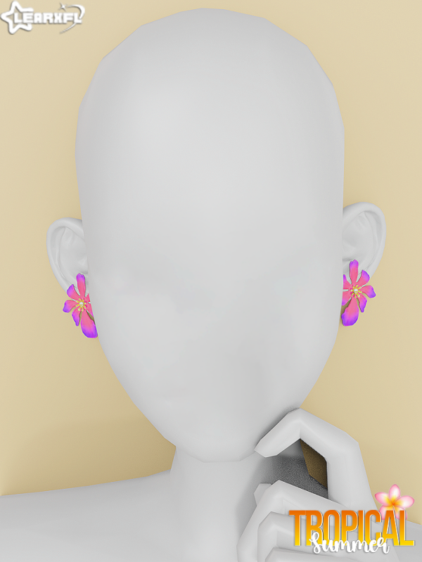 Alpha Tropical Summer Flower Earrings [413 Items] by simsfinds - The Sims 4 Custom Content