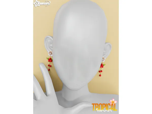 Alpha Tropical Summer Petal Earrings [513 Items] by Learxfl - The Sims 4 Custom Content