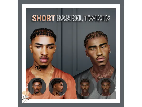 Alpha SHORT BARREL TWISTS by khadijah551 - The Sims 4 Custom Content