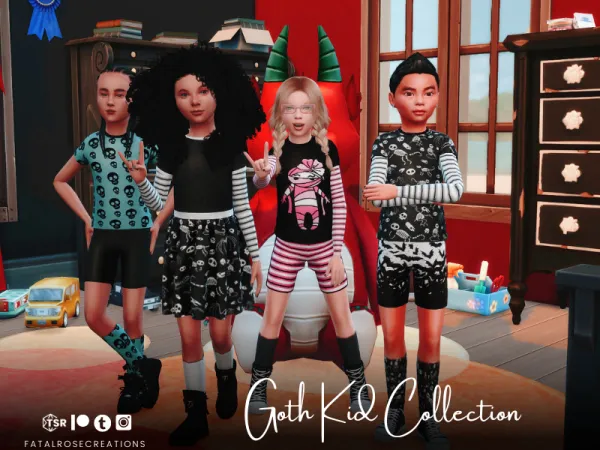 Alpha The Goth Kids Collection - The Sims 4 Custom Content