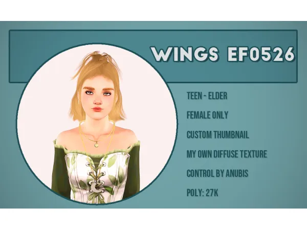 Wings hairs - The Sims 3 Custom Content