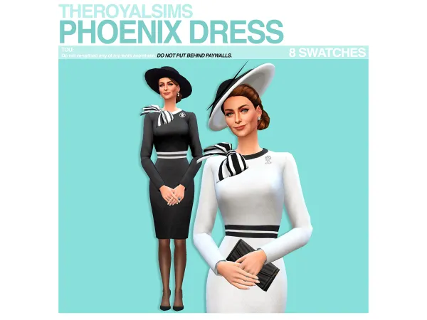 Mix THEROYALSIMS PHOENIX DRESS by theroyalsims - The Sims 4 Custom Content