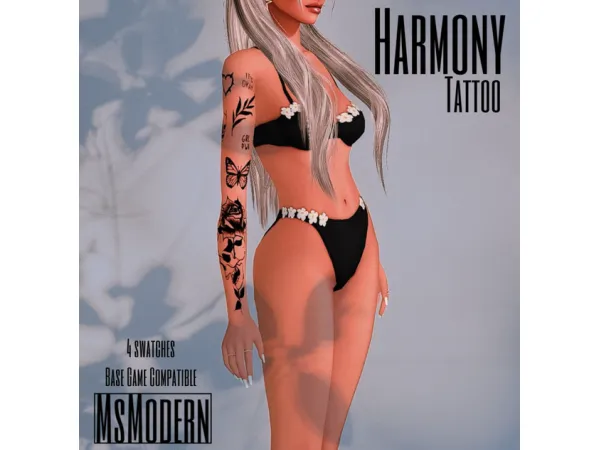 Mix HARMONEY TATTOO by MsModern - The Sims 4 Custom Content