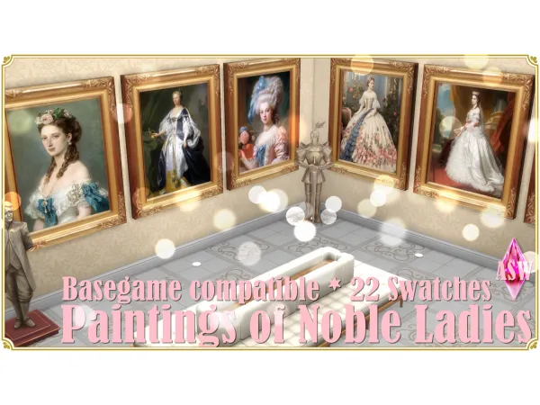 Alpha Paintings of Noble Ladies by AnnettsSims4Welt - The Sims 4 Custom Content