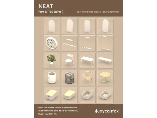 Maxis Match NEAT Part 2 by Joyceisfox - The Sims 4 Custom Content