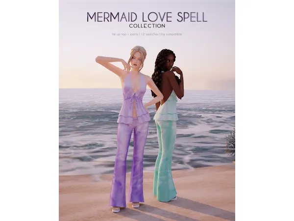 Maxis Match Tie up top Pants Mermaid Love Spell Collection - The Sims 4 Custom Content