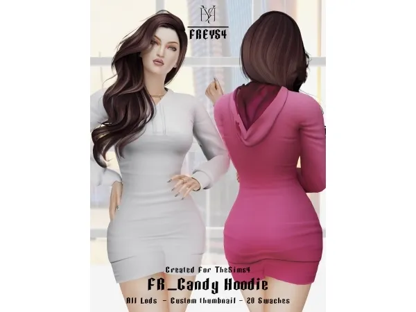 Alpha Candy Hoodie - The Sims 4 Custom Content