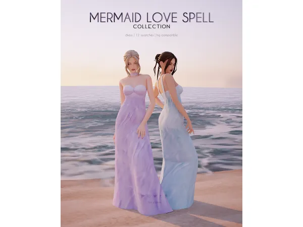 Maxis Match Dress Mermaid Love Spell Collection - The Sims 4 Custom Content