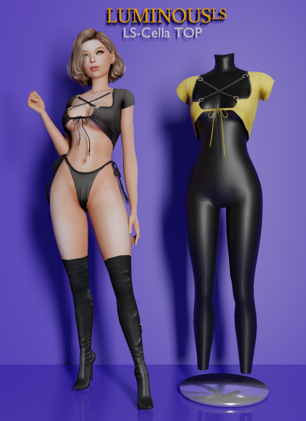 Alpha LS Cella TOP by simsfinds - The Sims 4 Custom Content